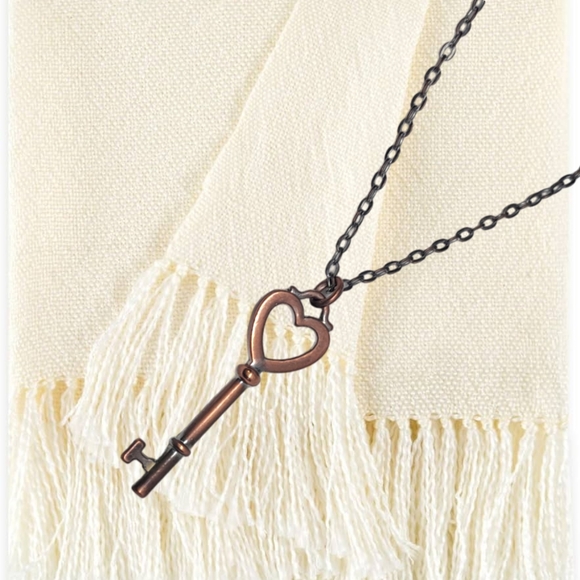 .🎄10/$20. Silver Tone Choker with a Cooper Color Key - Picture 3 of 4